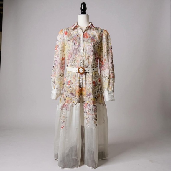 Dresses & Skirts - ✨HOST PICK ✨ Floral Sheer Maxi Dress with Belt